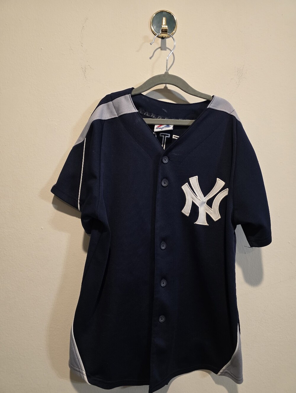 Vintage Majestic New York Yankees Derek Jeter #2 Navy Blue Alternate Jersey M